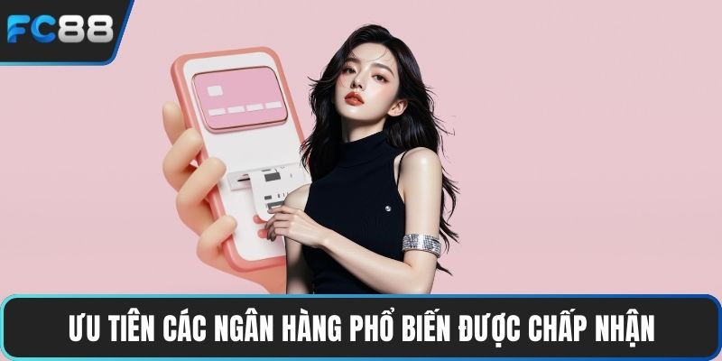 Ưu tiên các ngân hàng phổ biến được chấp nhận